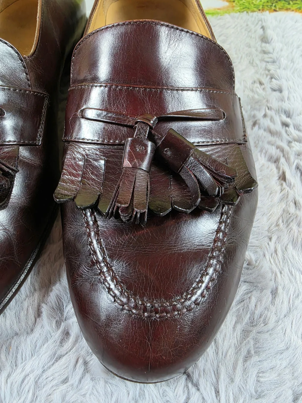 Salvatore Ferragamo Brown Leather Tassel Loafers - Size 7 2E